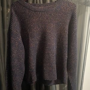 Rag & Bone Blue/Rose Gold Crop Sweater.